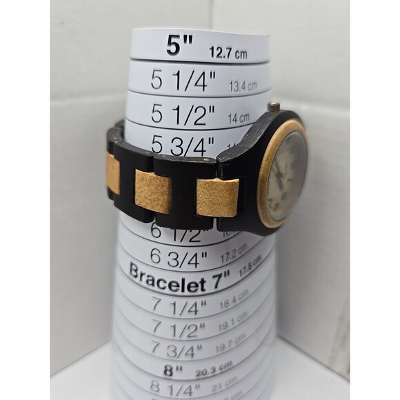 Tense Wood Watch Two Tone Maple Sandalwood Analog Quartz New Battery Womens - Picture 7 of 11